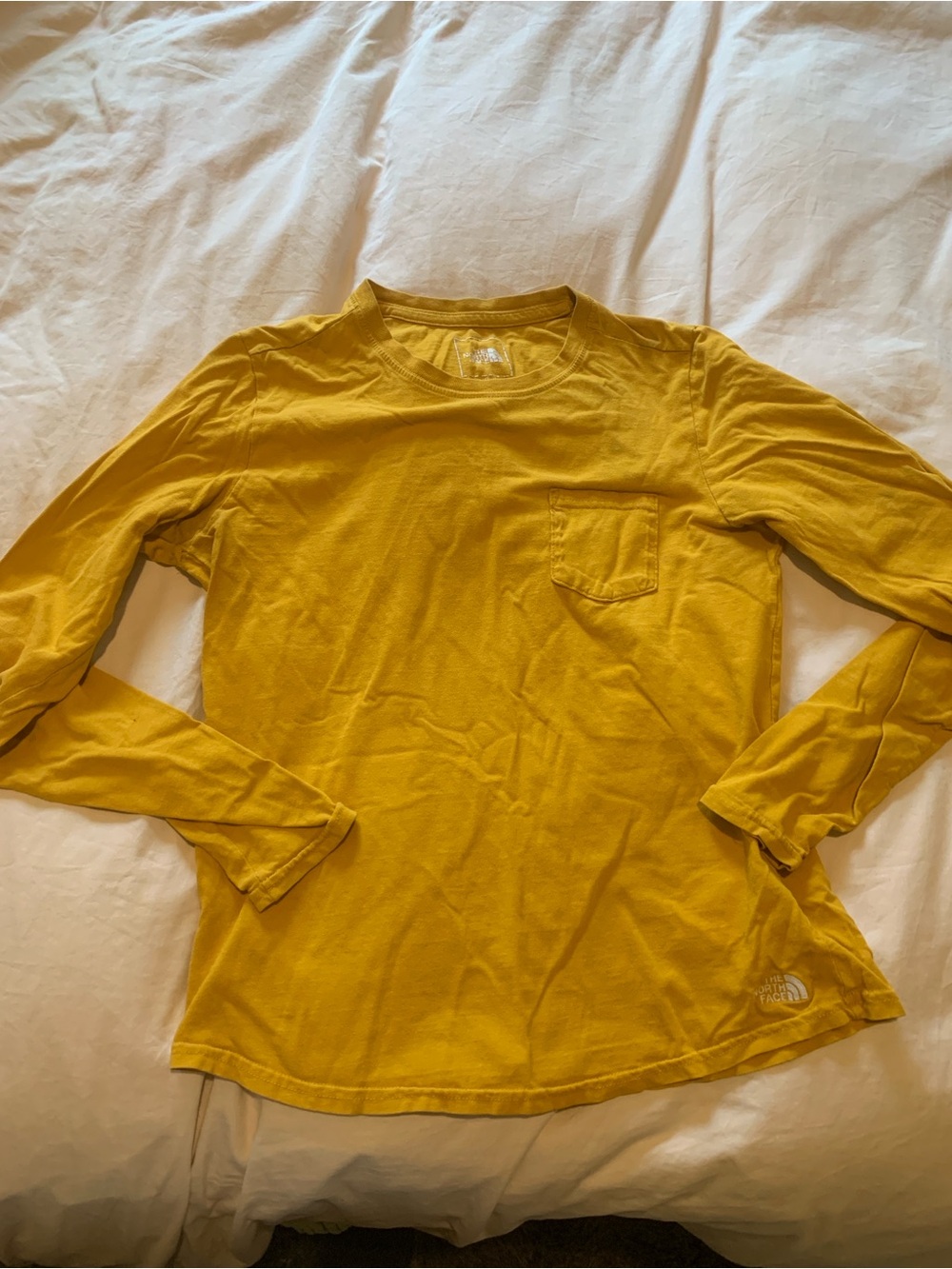 Yellow Long Sleeve Pocket Tee - The North Face Size Small